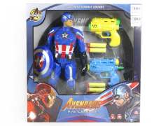 Captain America W/L & Soft Bullet Gun