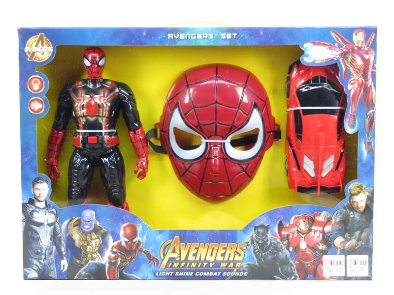 Spider Man W/L & Friction Car & Mask toys