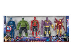 The Capitain America+Hulk+Spiderman+Thanos+Iron man 5 in 1