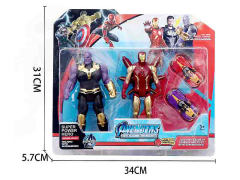 19.5cm Iron Man & Thanos & Pull Back Car
