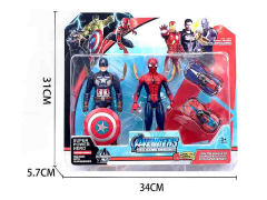 19.5cm Spider Man & Captain America W/L & Pull Back Car toys