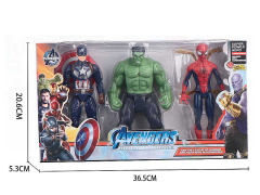 19.5cm Spider Man & Captain America & The Hulk W/L(3in1) toys