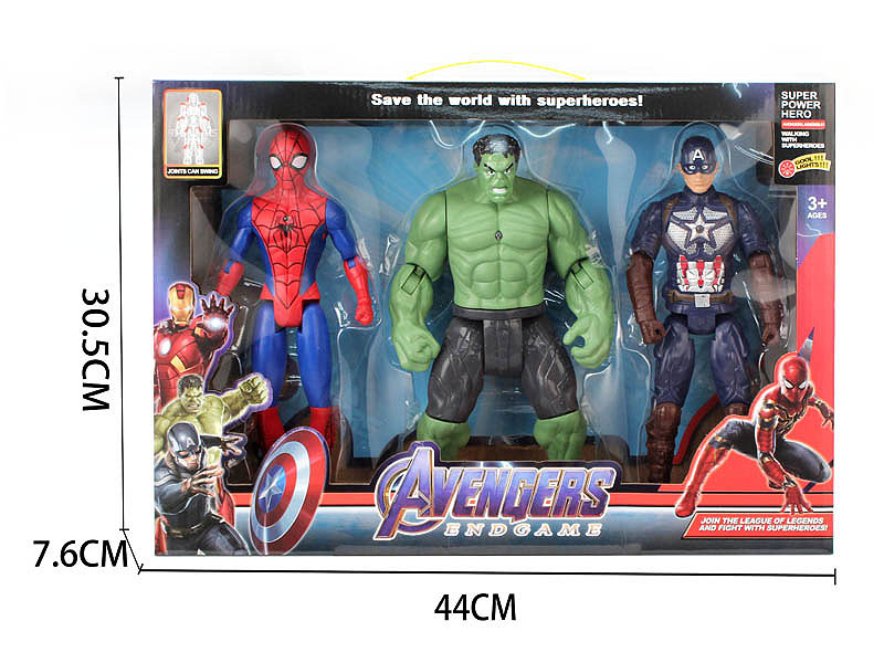 26CM The Hulk W/L & Captain America W/L & Spider Man W/L toys