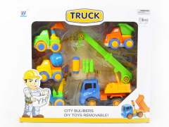 Diy Friction Construction Truck Set(4C)