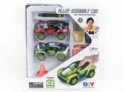 1:30 Diy Metal Pull Back Car(2in1) toys