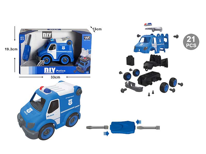 Diy Police Car W/S_IC toys
