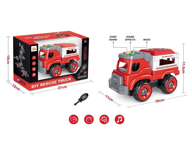 Diy Fire Engine W/L_S toys