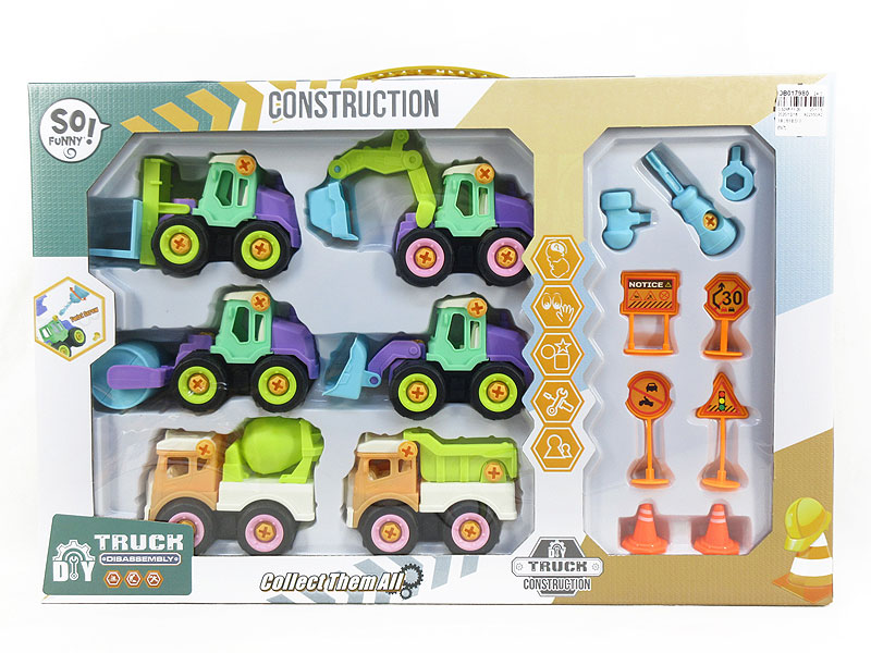 Diy Construction Truck Set(6in1) toys