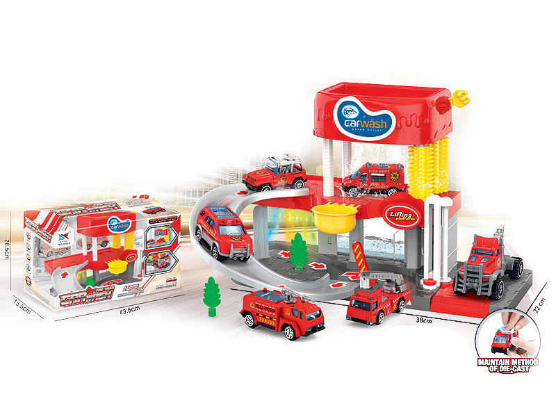 Die Cast Fire Car Wash Diy W/L_M toys