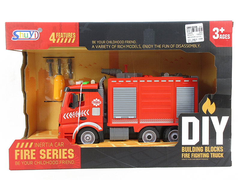 Diy Block Fire Truck W/L_M toys