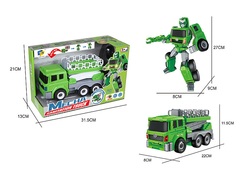 Diy Transforms Sanitation Truck W/L_M toys