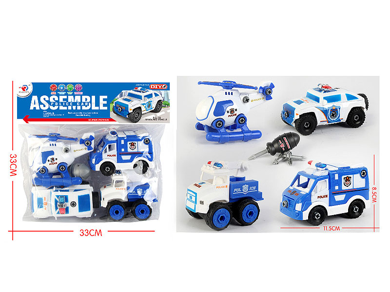 Diy Police Car(4in1) toys