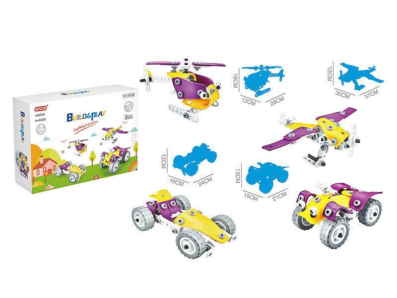 4in1 Diy Blocks Car(100pcs) toys
