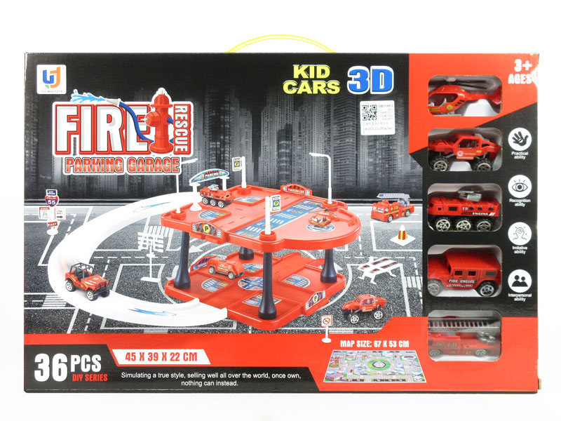 Diy Rail Fire Parking Lot toys