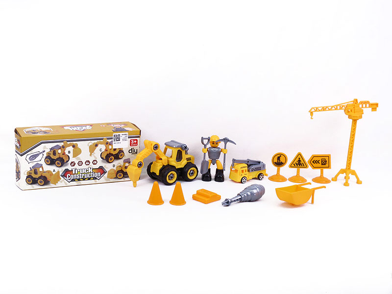 Diy Pull Back Construction Truck(4S) toys