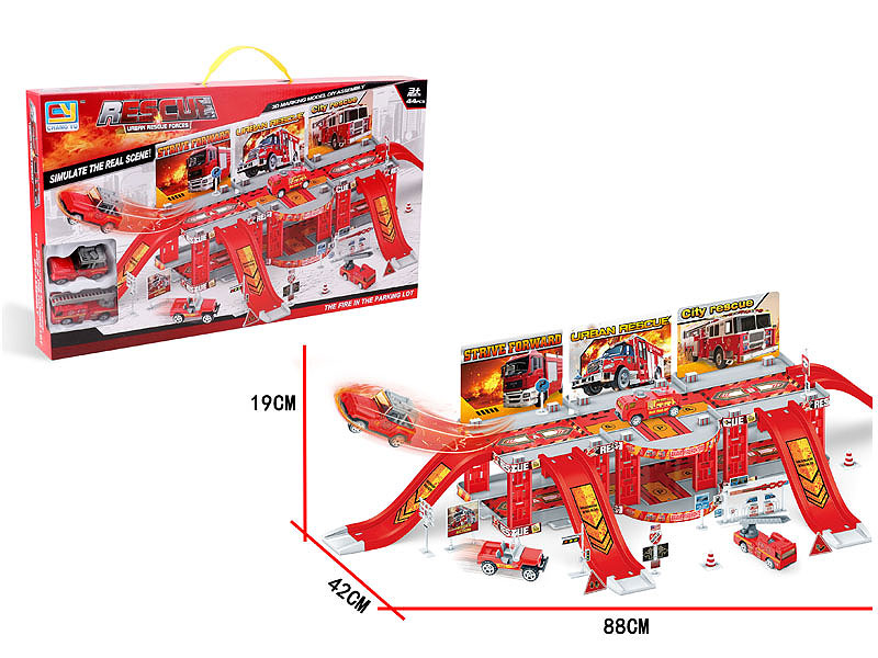 Diy Die Cast Fire Parking Lot toys