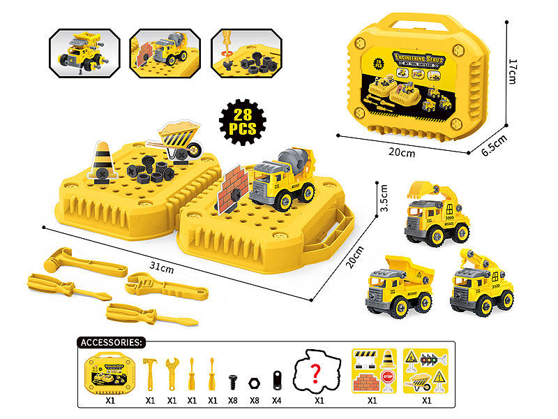 Diy Construction Truck Storage Toolbox toys