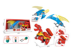 Diy Free Wheel Tyrannosaurus Rex & Pterosaur Transforms Electric Drill toys
