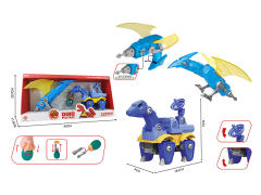 Diy Free Wheel Brachiosaurus & Pterosaur Transforms Electric Drill toys
