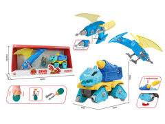 Diy Free Wheel Stegosaur & Pterosaur Transforms Electric Drill toys
