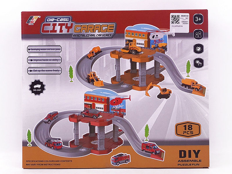 Diy Die Cast Fire Parking Lot toys