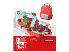 消防系列过家家书包自装停车场