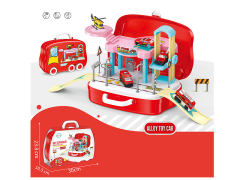 消防系列过家家书包自装停车场