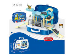 警察系列过家家书包自装停车场