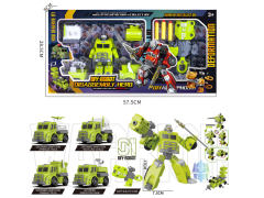 拆装变形机器人环卫车+EVA软弹枪