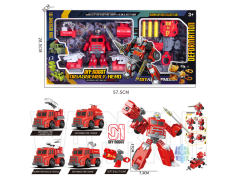 拆装变形机器人消防车+EVA软弹枪