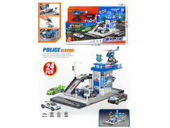 自装加油站警察局停车场