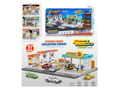 Diy Urban Gas Station Maintenance Station Parking Combination toys
