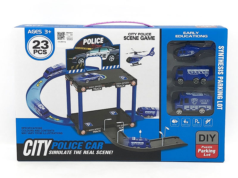 Diy Railway Police Parking Lot toys