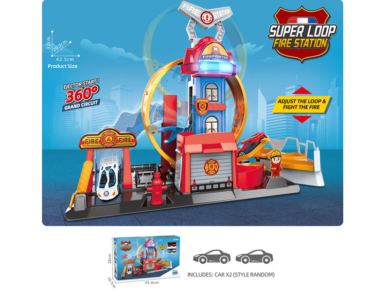 Diy Super Loop Fire Station W/L_S toys