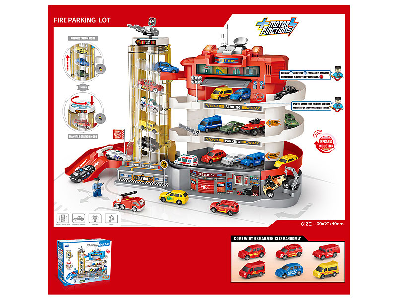 Diy Fire Parking Lot W/L_M toys