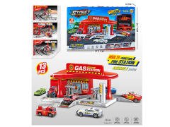 Diy Fire Gas Station Parking Lot toys