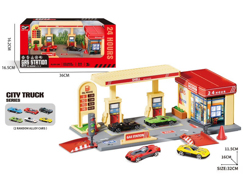 Diy Solid City Gas Station toys