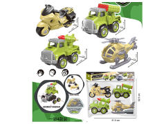 Diy Military Car & Diy Helicopter & Diy Motorcycle(4in1) toys