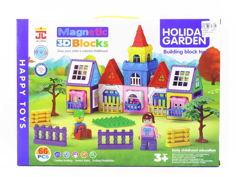 Magnetic Castle Block W/L(66pcs) toys