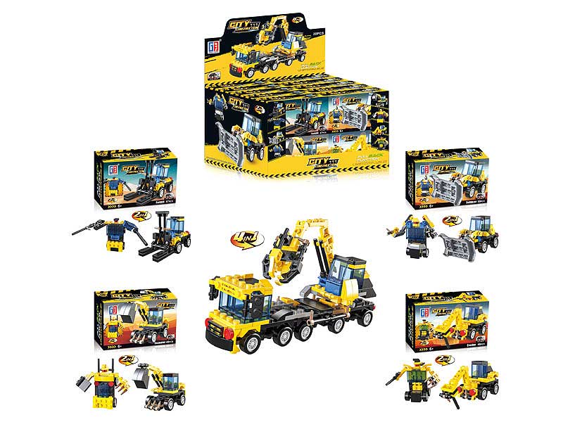 Blocks Pull Back Construction Truck(20in1) toys