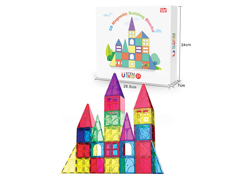 Magnetic 3D Building Blocks(68pcs) toys