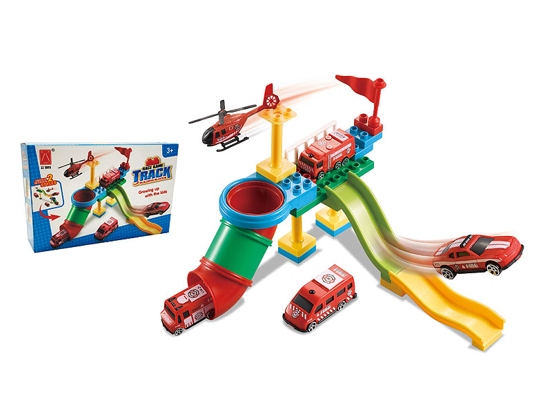 Building Block Track Racing Rescue toys