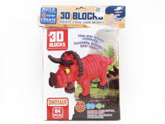 3D Triceratops Building Block