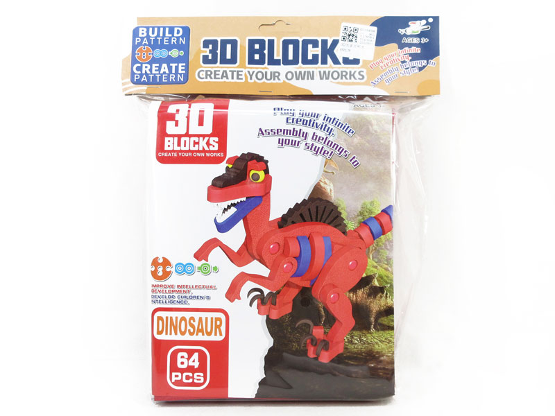 3D Velociraptor Building Block toys