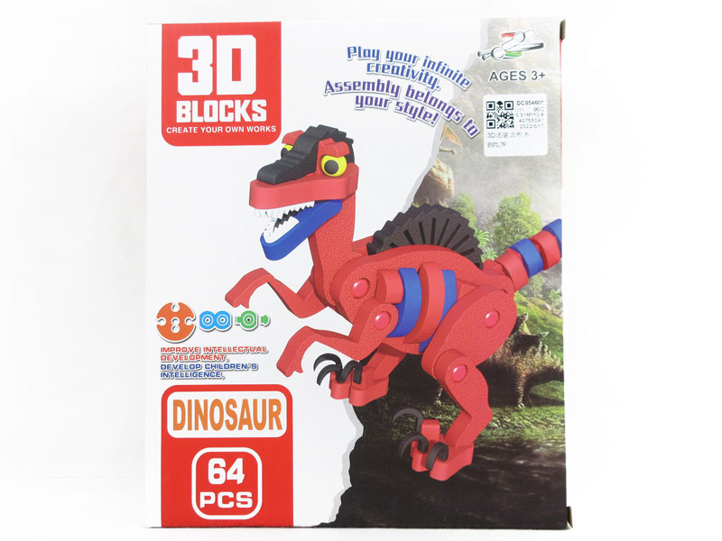 3D Velociraptor Building Block toys