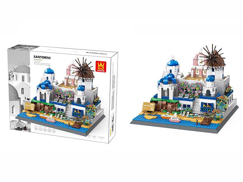 Santorini Fira Greece Blocks(1372PCS) toys