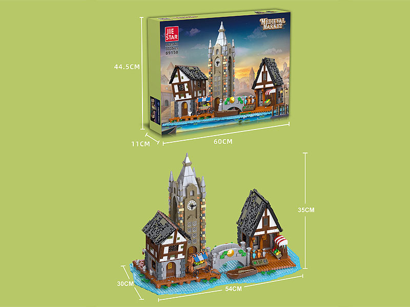 Medieval Market Building Blocks W/L(3335PCS) toys