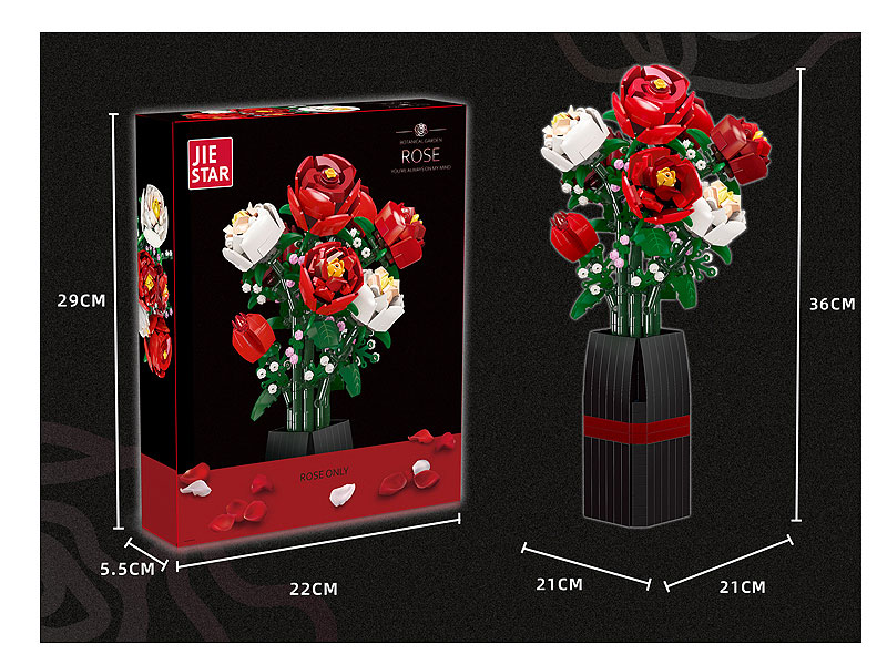 Rose Building Blocks(818PCS) toys