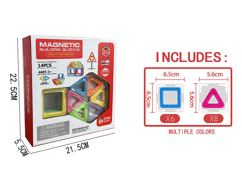 Magnetic Blocks(14pcs） toys