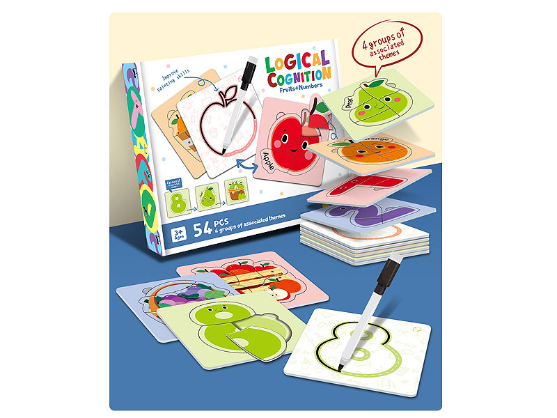 Fruit+Numbers Cognitive Puzzle(54PCS) toys